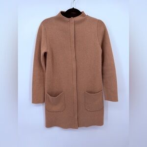 The Cashmere Project Coat Cardigan Camel XS Zip Front Sweater Jacket